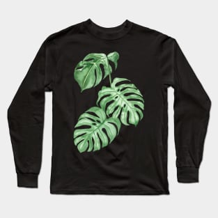 Tropical Leaves Monstera Long Sleeve T-Shirt